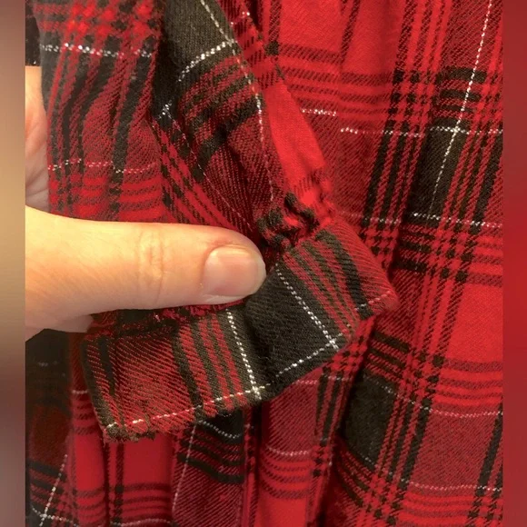Cat & Jack long sleeve Buffalo plaid ruffle dress, XS (4/5) and S (6/6X) - Picture 4 of 8